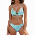 thumbnail image 2 of NOLDARES Women's Ribbed Bikini Sets Scoop Neck Cheeky Swimsuit Two Piece Bathing Suit(Light Green,XS), 2 of 7