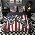 thumbnail image 3 of Meiyoeat Patriotic Dirt Bike Full Size Bedding Sets 7 Pieces for Men, USA Flag Print Full Size Bed in a Bag, Red White Blue,Black Reversible, 3 of 6