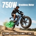 thumbnail image 6 of Pescroa E-Bikes for Adults, 750W Motor Electric Bike for Adults, 28MPH, 20" Fat Tire Electric Bike with 70-90 Miles, 7-Speed Electric Mountain Bike with APP Control, 6 of 10