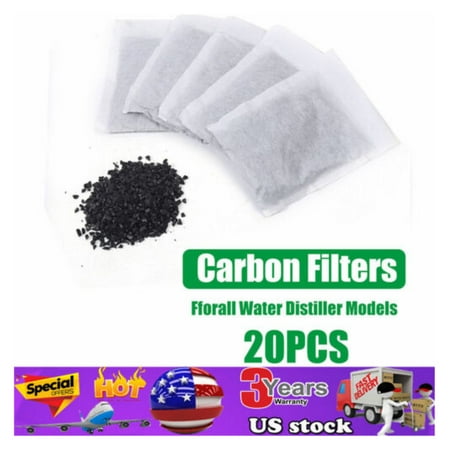 

ZHOUJIA 20 Pack Activated Carbon Charcoal Filter Bags Kit For Water Distiller Purifier