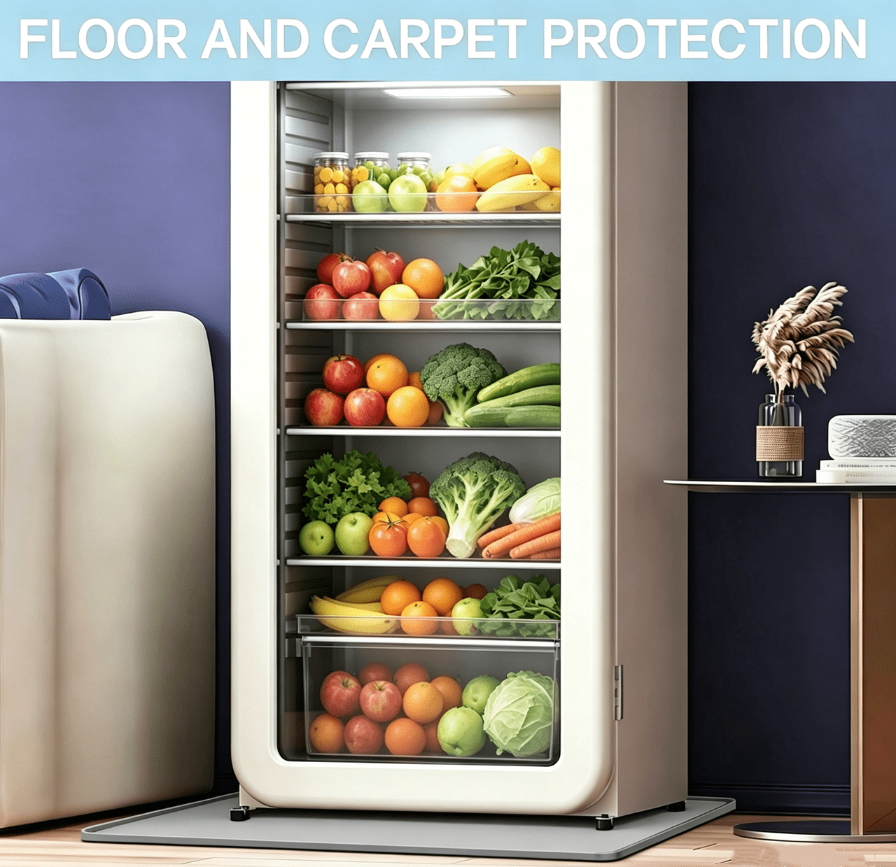 Smlper 19.7 "x 19.7" x 0.5" Mini Fridge Silicone Mat, Fridge Drip Tray Concave And Convex Design Is Leak-Proof and Non-Slip Perfectly Compatible with Washer, Dryer, Wine Cooler, Dishwasher Ect(Gray)