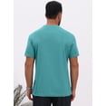 thumbnail image 3 of DARING DIVA Men's Henley Breathable Short Sleeve Button Down T-Shirt M Light Blue, 3 of 7