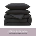thumbnail image 4 of Virtu Comforter Sets, All Season Lightweight Solid Queen Comforter Set, 3-Pc Bedding Sets, Black, 4 of 8