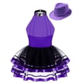 thumbnail image 3 of iixpin Little Girls Sequin Leotard Tutu Skirt Shiny Ballet Tutu Dress 4-16 Years Modern Jazz Latin Dance Costume Purple 4, 3 of 6