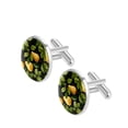 thumbnail image 2 of Pear Elegant Silver Men's Cufflinks for Formal Attire, Made of Stainless Steel, for Business Meetings, 2 of 6