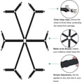 thumbnail image 5 of Sujetadores de sábanas, correas elásticas ajustables para soporte de sábanas para cama completa, clips de sábanas cruzadas de 6 vías, banda de tirantes, colchones redondos y cuadrados ajusta, 5 of 5