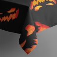 thumbnail image 3 of Black Halloween Pumpkin Faces Rectangle Tablecloth 60"x84",Waterproof Polyester Rectangle Table Cloth, Wipeable Spillproof Polyester Tablecloth for Dining, Camping, Indoor and Outdoor, 3 of 5