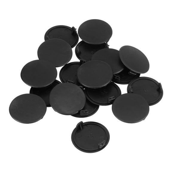 Hinge Hole Covers, 28Pcs 35mm(1-3/8") ID - Plastic Concealed Hinge Hole Cover Round Flush Type Plug Cap for Furniture Cabinet Cupboard (Black)