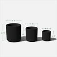 thumbnail image 4 of Veradek Demi Series Bundle - Three Piece Set of Plastic-Stone Planters - Black, 4 of 10