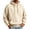 Beige, variant on Mens Fleece Lined Hoodie Pullover Sweatshirt Loose Fit Drawstring Hood Long Sleeve Kangaroo Pocket Casual Top Wine 3XL