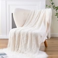 thumbnail image 4 of White Throw Blanket,Lightweight Cream Throws for Sofa Couch Bed,Boho Knit Blanket,50"x60", 4 of 8