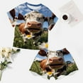 thumbnail image 4 of Farmhouse Highland Cow Funny Cattle And Flower 2 Pack Women’s Pajama Set Print Sleepwear And Shorts Y2k Loungewear Sets S-5XL, 4 of 7
