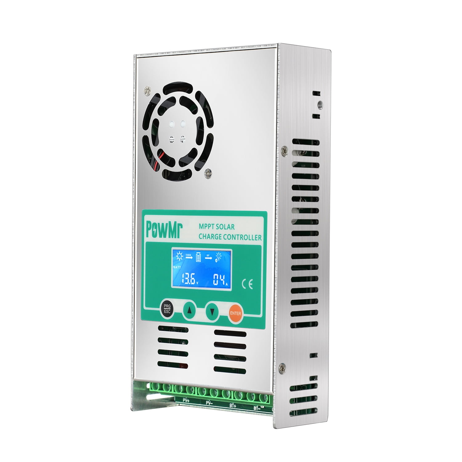 PowMr 60A MPPT Solar Charge Controller, 12V/24V/36/48VDC Input, LCD Display Solar Charge Controller Regulator For Flooded Lead-acid Vented Sealed Gel NiCd Lithium Battery