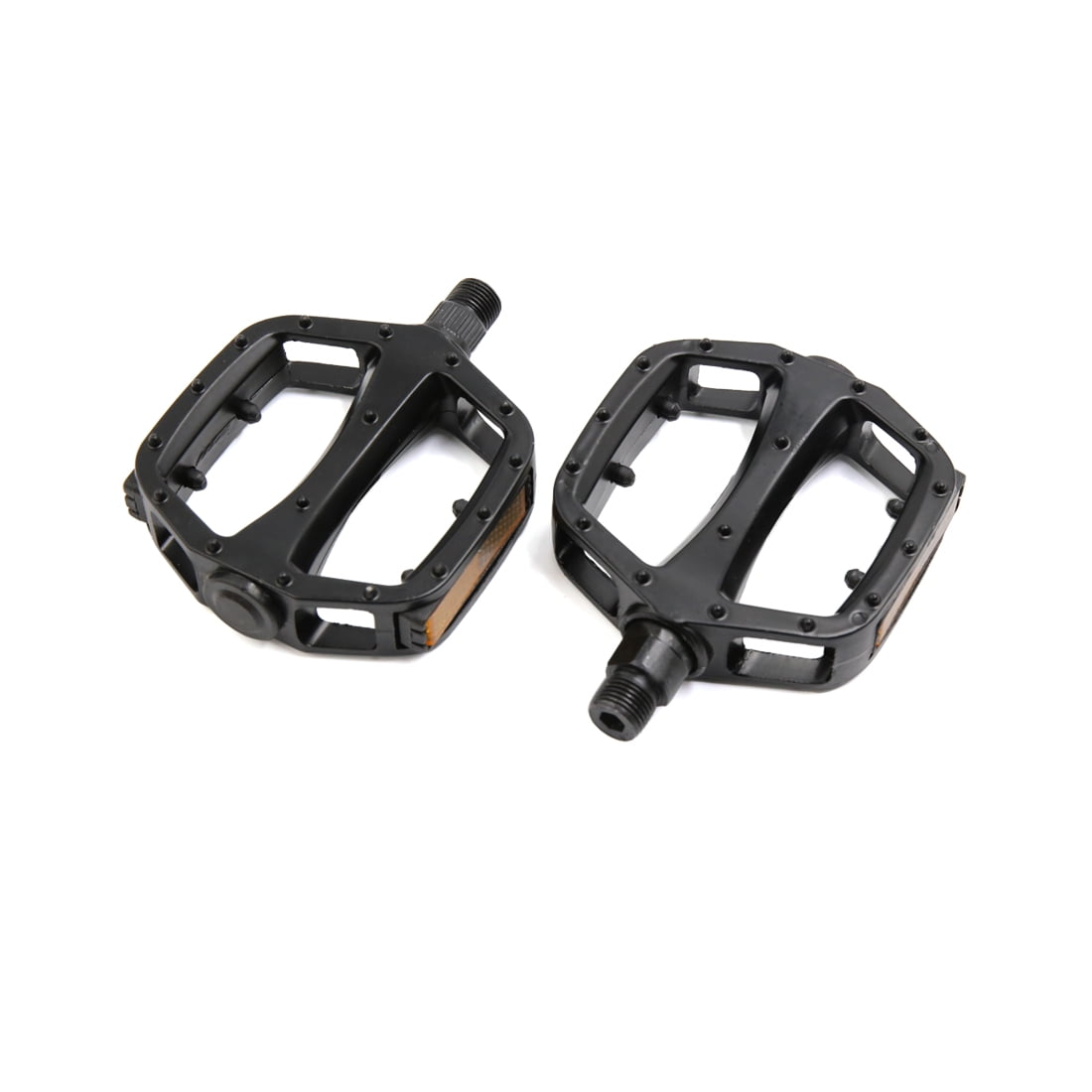 2 Pcs Black Aluminium Alloy Reflector Flat Type Nonslip Cycling Bicycle