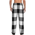 thumbnail image 3 of Balery Men'S White And Black Plaid Pants,Sleepwear Pants,Pajama Pants,Pj Bottoms Drawstring And Pockets-Large, 3 of 9