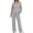 Grey, variant on Fantaslook Two Piece Sets for Women Fall Outfits Lapel Long Sleeve Zipper Sweatshirts and Wide Leg Pants Lounge Tracksuits Sets