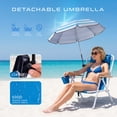 thumbnail image 2 of Vebreda Beach Chair with Umbrella, Folding Heavy Duty Camping Chair, Blue, 2 of 9
