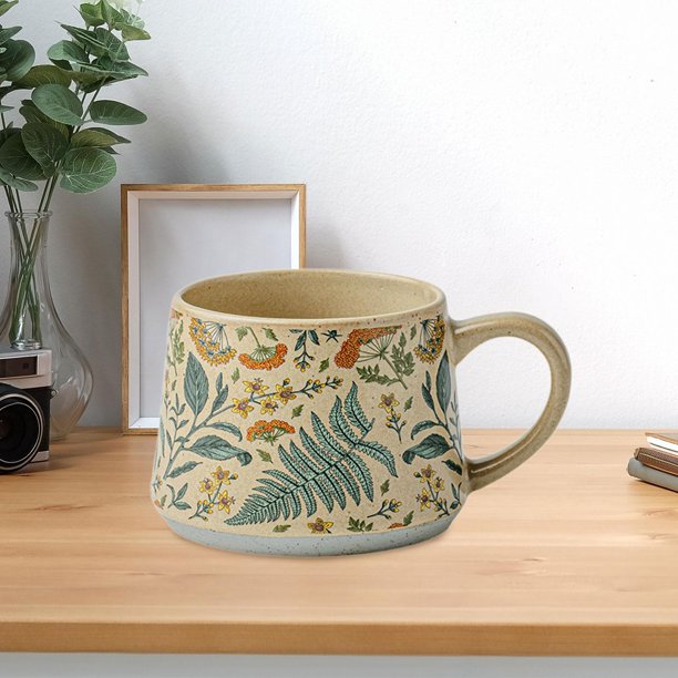 Ceramic Coffee Taza de agua Copa de agua decorativa con mango de bebida para el hogar o trabajo bebidas calientes de café rústico taza de café taza de Estilo a