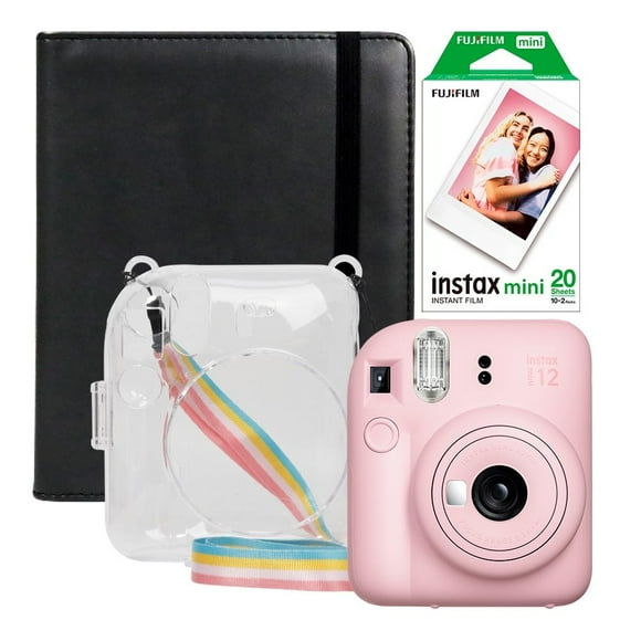 Cámara Instantánea Fujifilm Instax Mini 12 Rosa + 20 Fotos + Álbum + Estuche