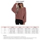 thumbnail image 2 of Jersey de mujer con cuello redondo y mangas largas abullonadas, dobladillo suelto, Top informal de Color puro con bolsillo, rojo vino M, 2 of 6