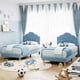 thumbnail image 3 of Yeshouse Cama infantil tapizada en terciopelo, tamaño individual, con cabecera ajustable y listones de madera. No necesita somier, 3 of 8