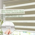 thumbnail image 4 of MiLin Cordless Blackout Zebra Blinds, Light Control Shading Privacy Dual Layer Roller Window Shades and Blinds, Day and Night Blinds Fast Delivery Custom (Blackout Khaki, 61" W X 60" H), 4 of 6