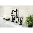 thumbnail image 2 of Kingston Brass KS7970TX French Country Bridge Matte Black Bathroom Faucet with Matching Pop-up Drain, 2 of 7