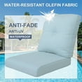 thumbnail image 4 of Gymojoy Outdoor 4-Piece Deep Seat Cushion Set, 22 x 25, Water Repellant, Fade Resistant, Deep Seat Bottom and Back Cushion for Swivel Chair, Sofa, and Couch,Baby Blue, 4 of 7