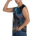 thumbnail image 2 of JUNZAN Lonely Night Sky Wolf Men's Sleeveless T Shirts,Sleeveless Muscle Shirts,Sizes S-3XL, 2 of 5