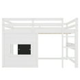 thumbnail image 5 of Harper & Bright Designs Full Size Loft Bed with Chalkboard and Built-in Bookshelf, Wood Loft Bed Frame with Ladder and Guardrails for Boys and Girls, White, 5 of 12