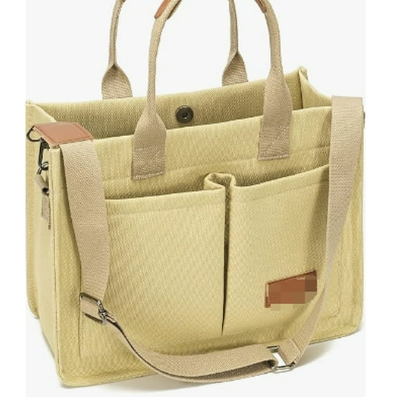RKXQT Large Canvas Tote Bag for Women,Womens Crossbody Purse Handbags Totes Bags Work Laptop Book Beach Bag for Travel Nurse Color: New Upgrade Plus Dark Beige Color: Canvs Cute Khaki