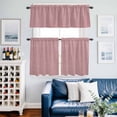 thumbnail image 2 of Vintage Nude Pink Kitchen Curtains Sets for Windows 36 Inch Length, Farmhouse Retro Solid Color Linen Texture Rod Pocket Window Treatments Tier Curtains and Valances Set for Bedroom/Bathroom, 2 of 8
