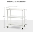 thumbnail image 3 of LOKKHAN 3-Tier Rolling Bar Cart with Handle, Indoor-Outdoor Patio Mobile Serving Cart Beverage Cart, Coffee Station Drink Trolley for Home Kitchen, Living Room, Storage Islands & Carts, Modern White, 3 of 9