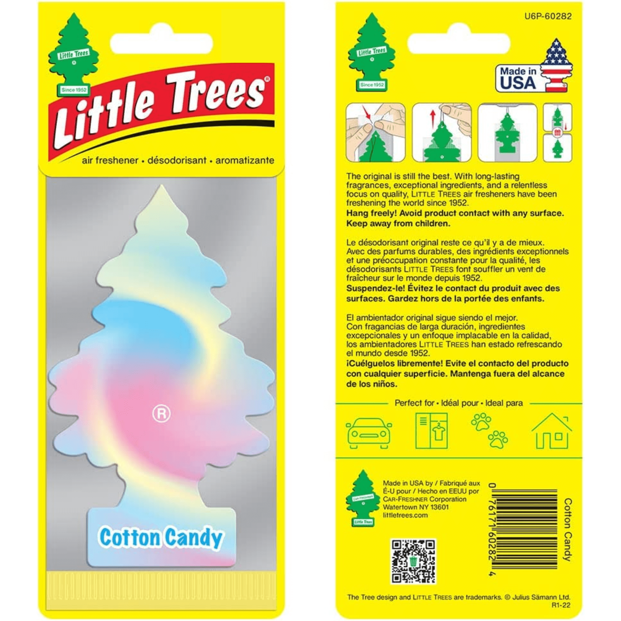 LITTLE TREES Car Air Freshener Hanging Tree Provides Long Lasting Scent