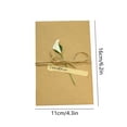 thumbnail image 3 of 5 Pack Dried Flowers Greeting Cards Brown Retro Kraft Paper Envelopes for Wedding, Birthday, Teacher's Day, Valentine's Day Invitation Wish Card, 3 of 6