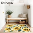thumbnail image 3 of ODIKA 3'x5' Machine Washable Non-Slip Area Rug, Non Slip Sunflower Floral Motifs High Traffic Rug, Yellow, 91575, 3 of 7