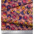 thumbnail image 2 of Soimoi Velvet Fabric Lemon Slice & Texture Print Fabric by The Yard 58 Inch Wide, 2 of 2