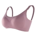 thumbnail image 1 of Aayomet Bralettes for Women With Support Silk Large Traceless Gathered Anti Drop Bra Without Steel Rings (Purple, L), 1 of 4