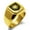 Gold, variant on Stainless Steel Sun Splendor Coat of Arms Shield Engraved Square Flat Top Biker Style Polished Signet Ring