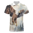 thumbnail image 4 of A Powerful Eagle (4) Men Zipper T-shirt Summer Casual Short Sleeve T-shirt Top, 4 of 7