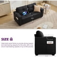 thumbnail image 3 of LAZZO 65" Loveseat Sofa with USB Charging Ports, 2-Seat Faux Leather Couch for Living Room & Office, Black, 3 of 9