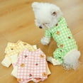 thumbnail image 3 of Pet Pajamas Lattice Design Skin-friendly Unisex Dog Warm Two-legged Loungewear for Teddy Dog, 3 of 7