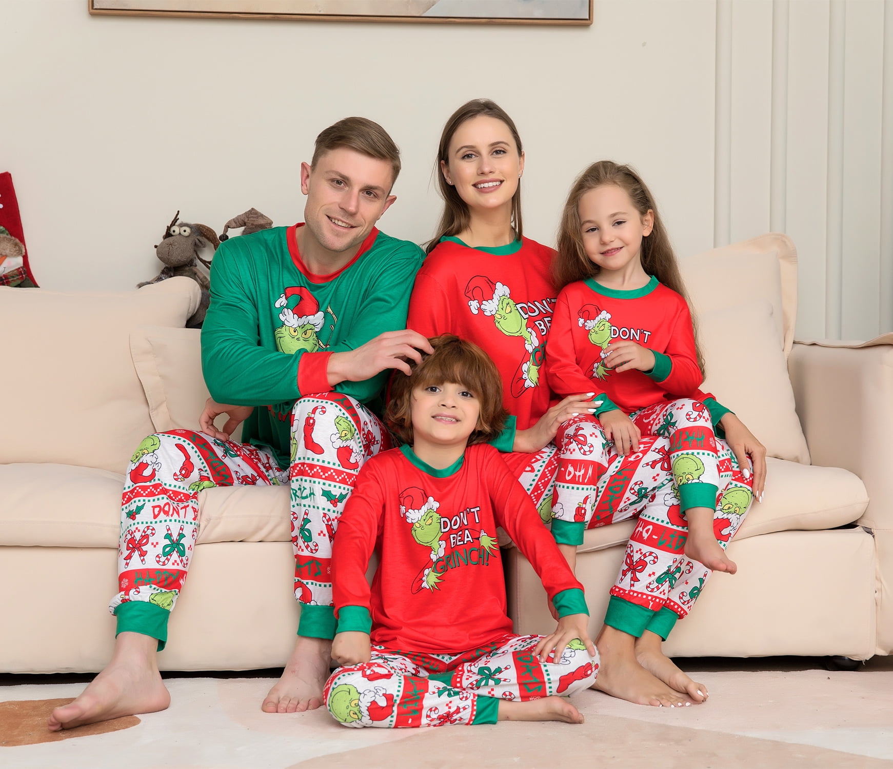 Christmas Pajamas For Family, Family Christmas Pajama Set, Family Matching  Outfits, Red Green