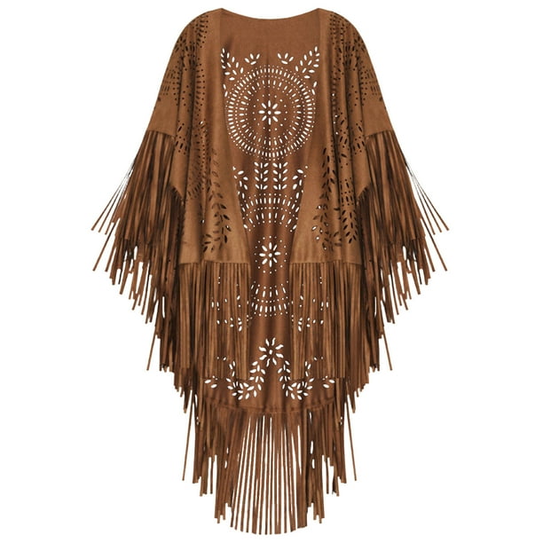 Chal de invierno para mujer, color liso, de gamuza, con flecos, bufanda chal para mujer