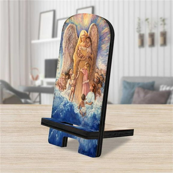 Designocracy 892083-JW 6 x 3 x 3 in. Blessing Mother Cell Phone Stand Inspirational Decor with Wood Mobile Holder Organizer