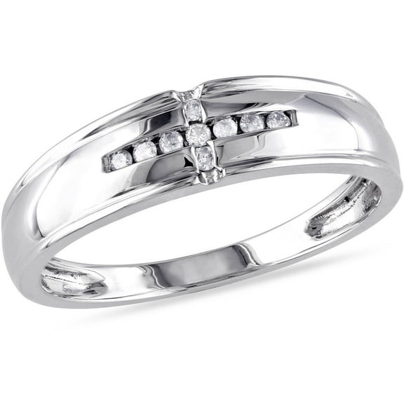 Everly Women's Diamond and 10k White Gold Wedding Ring