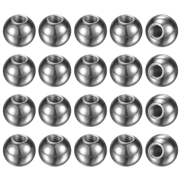 20-Pack Threaded Ball Nut Knobs, M5x12mm Carbon Steel Female Thread Ball Nut Cap for Lighting Fixtures/Machinery/DIY, [Chrome Tone]