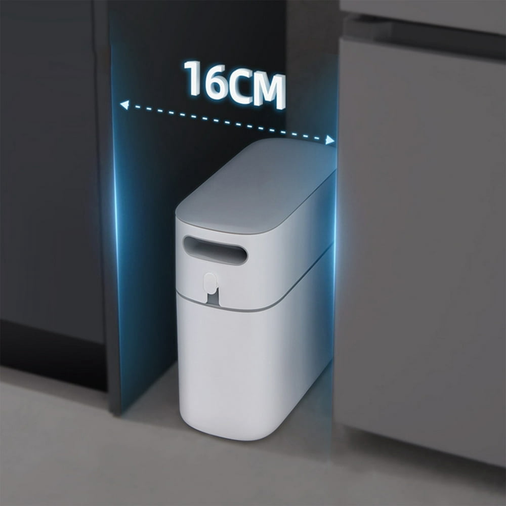 EIMELISlim Line 8L Touch-Free Trash Can Space-Saving Design for Bathrooms Small Spaces  Plastic Construction  Easy to Clean Use Includes Garbage Bin Black