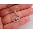 thumbnail image 3 of TAAPSEE JEWELS Women's Circle Pendant Necklace Baguette Cut London Blue Topaz 14K Rose Gold Plated, 3 of 4
