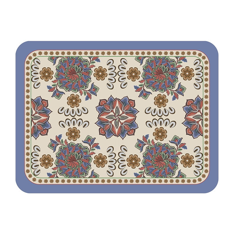 KYAIGUO 15x11.8in American Vintage Placemats Kitchen Insulated Placemats,Leather Placemats(Blue